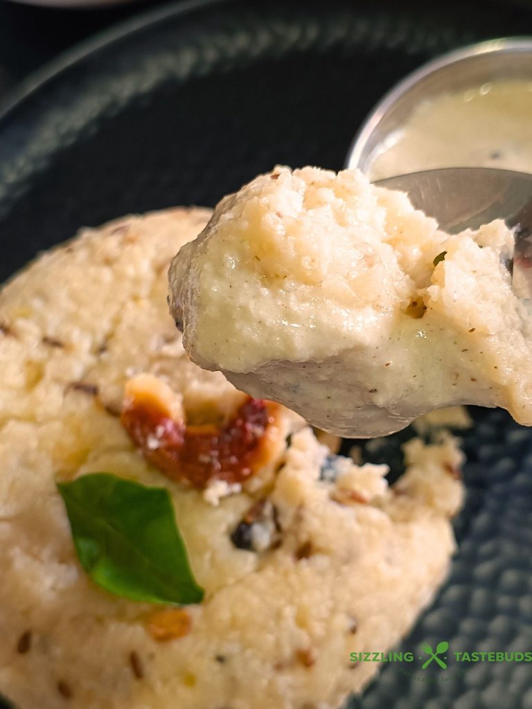 Thinai Pongal or Foxtail millet pongal is a savoury, millet-based Gluten Free dish. Served for breakfast or a light dinner with Chutney, Sambhar or Avial.