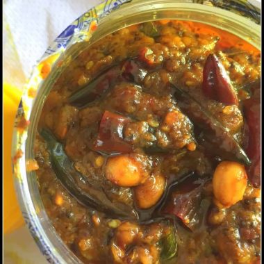 Pulikachal refers to a tamarind-based spicy condiment used as a side dish or to mix with rice to make the traditional Puliogarai or Tamarind rice.