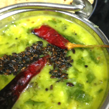Lasooni Zucchini Dal is a Gluten Free and Vegan Zucchini Dal with Baby Spinach and Garlic . Served with steamed Rice / Roti