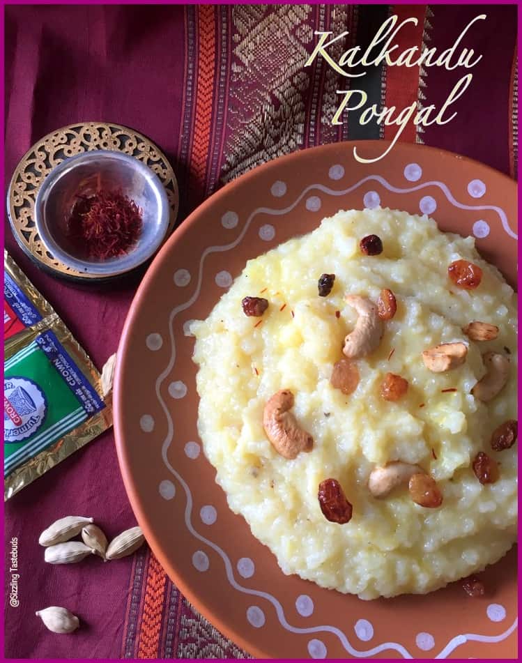 Kalkandu Pongal or Kalkandu Sadam is delicious naivedyam or prasadam made with rock candy, milk and rice. Offered to God on festival days and at temples