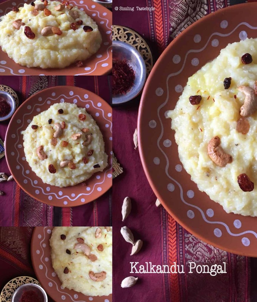 Kalkandu Pongal or Kalkandu Sadam is delicious naivedyam or prasadam made with rock candy, milk and rice. Offered to God on festival days and at temples